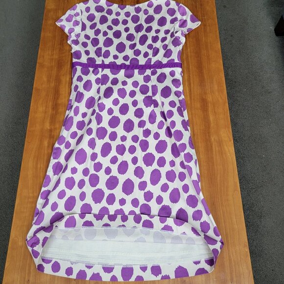 Boden Purple Polka Dot Empire Waist Scoop Neck Dress - 6R - Picture 10 of 12